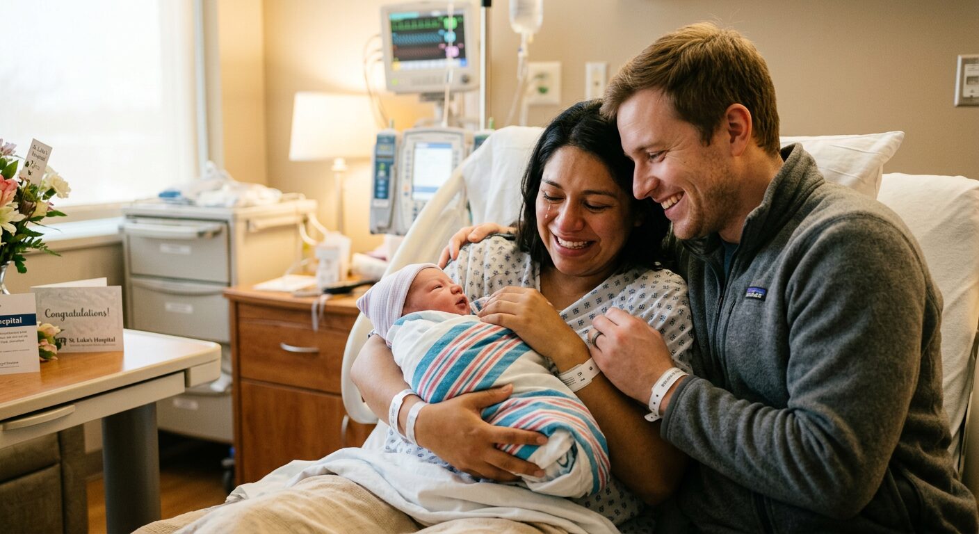 Happy family with newborn baby — Thailand Fertility surrogacy success